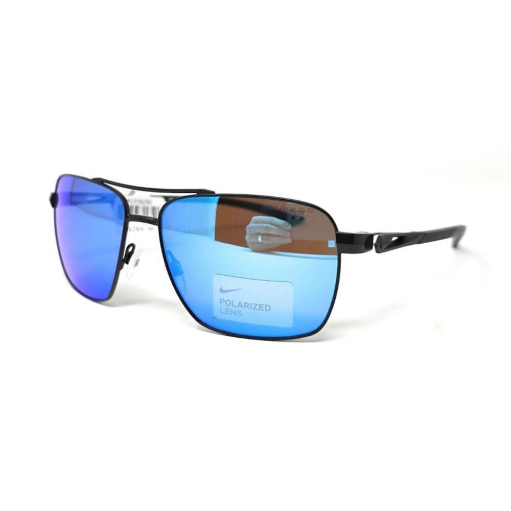 Nike Club Premier-P DQ0920 011 Sunglasses Satin Black Polarized Blue Mirror Lens - Picture 4 of 8